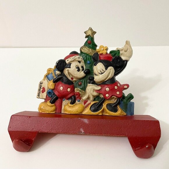 Vtg MCF Mickey Minnie Mouse Cast Iron Double Stocking Holder Flaws - Picture 16 of 16